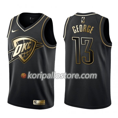 Oklahoma City Thunder Paul George 13 Nike Musta Golden Edition Miesten Pelipaidat Swingman 